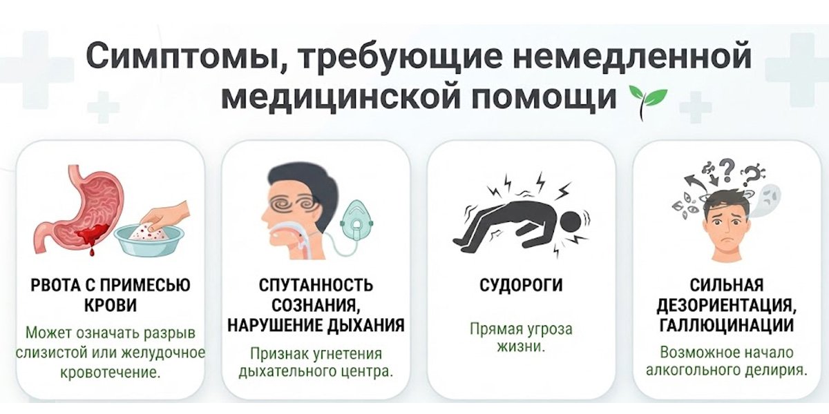 Инфографика: симптомы, требующие немедленной медицинской помощи.